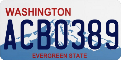 WA license plate ACB0389