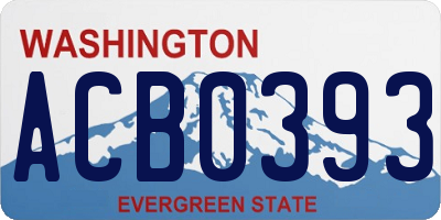 WA license plate ACB0393