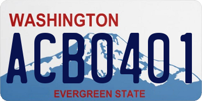 WA license plate ACB0401