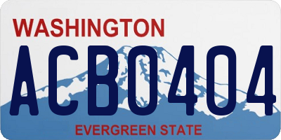 WA license plate ACB0404