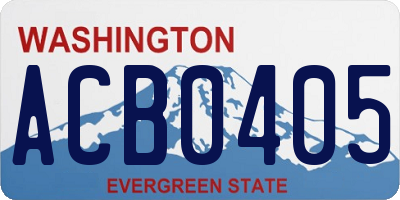 WA license plate ACB0405