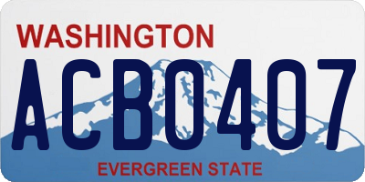 WA license plate ACB0407