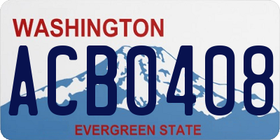 WA license plate ACB0408