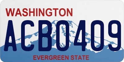 WA license plate ACB0409