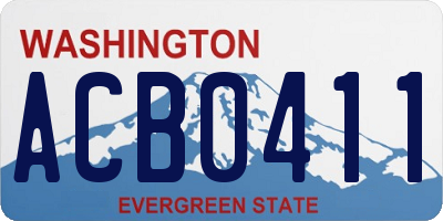 WA license plate ACB0411