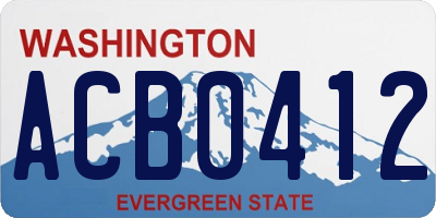 WA license plate ACB0412