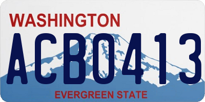 WA license plate ACB0413