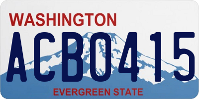 WA license plate ACB0415