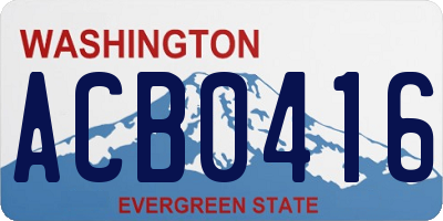 WA license plate ACB0416