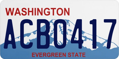 WA license plate ACB0417