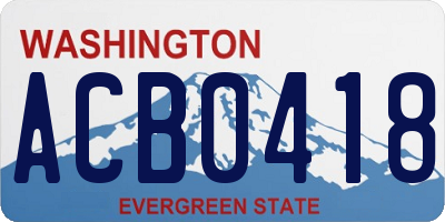 WA license plate ACB0418