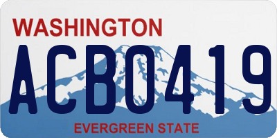WA license plate ACB0419