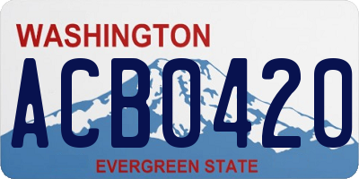 WA license plate ACB0420
