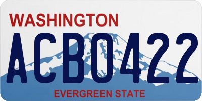 WA license plate ACB0422
