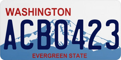 WA license plate ACB0423