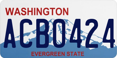 WA license plate ACB0424