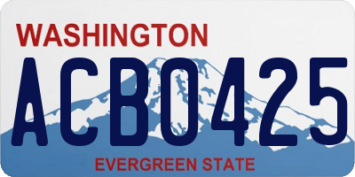 WA license plate ACB0425