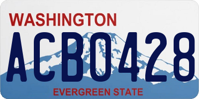 WA license plate ACB0428