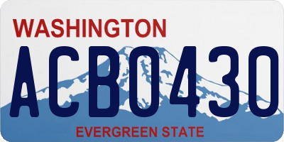 WA license plate ACB0430