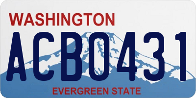 WA license plate ACB0431