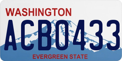 WA license plate ACB0433