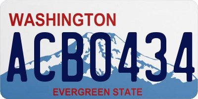 WA license plate ACB0434