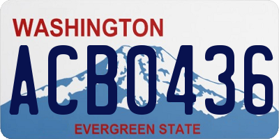 WA license plate ACB0436
