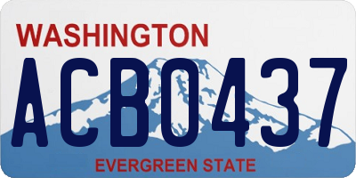 WA license plate ACB0437