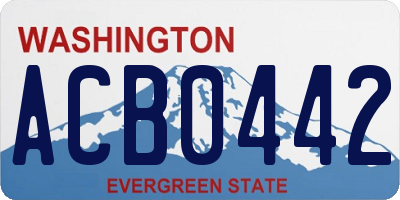 WA license plate ACB0442