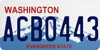 WA license plate ACB0443