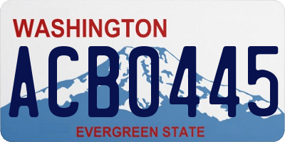 WA license plate ACB0445