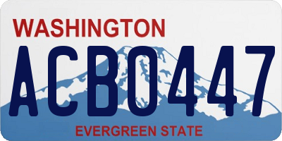 WA license plate ACB0447