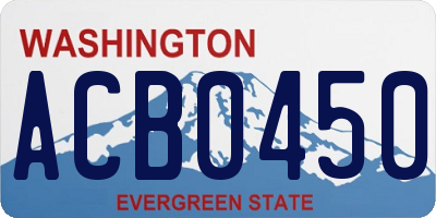 WA license plate ACB0450