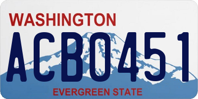 WA license plate ACB0451