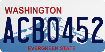 WA license plate ACB0452