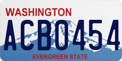 WA license plate ACB0454