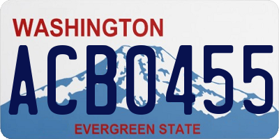 WA license plate ACB0455