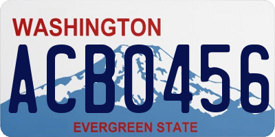 WA license plate ACB0456