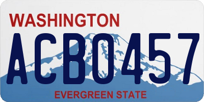WA license plate ACB0457
