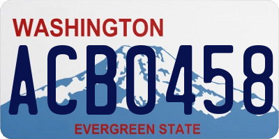 WA license plate ACB0458