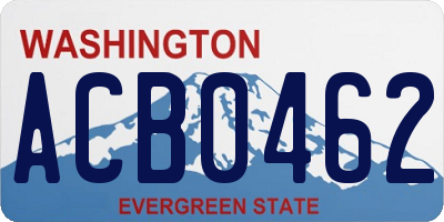 WA license plate ACB0462