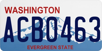 WA license plate ACB0463