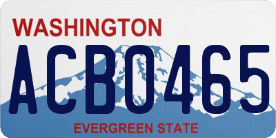 WA license plate ACB0465
