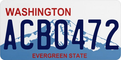 WA license plate ACB0472