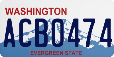 WA license plate ACB0474
