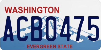 WA license plate ACB0475