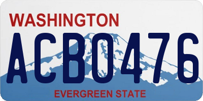 WA license plate ACB0476