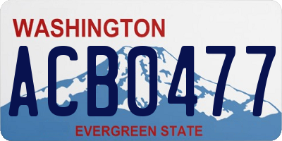 WA license plate ACB0477