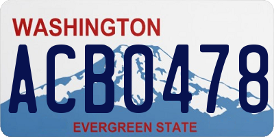 WA license plate ACB0478