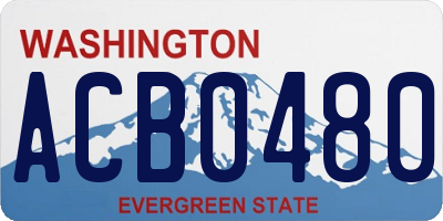 WA license plate ACB0480